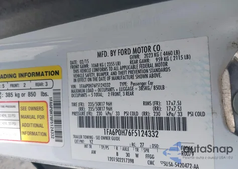 2015 Ford Fusion Se z USA, uszkodzony, nr VIN 1FA6P0H76F5124332